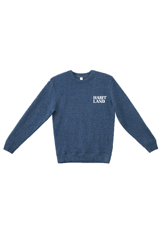 Habitland Classic Embroidered Crewneck Sweatshirt - Navy Blue